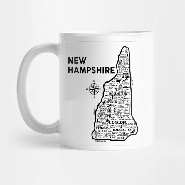 New Hampshire Map by fiberandgloss